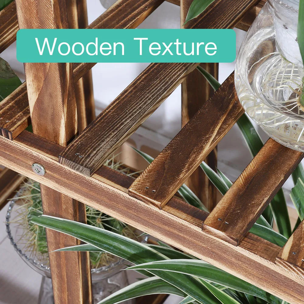 6 Tier Wooden Plant Stand for Indoor and Outdoor Use