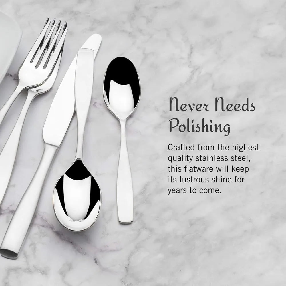 Satin Loft Flatware For 12 65 Piece 18 10 Stainless Steel