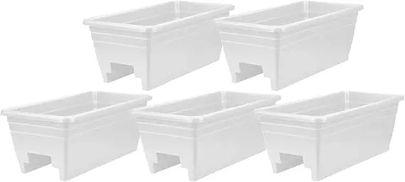 HC Companies 24 Inch Heavy Duty Plastic Deck Rail Planter