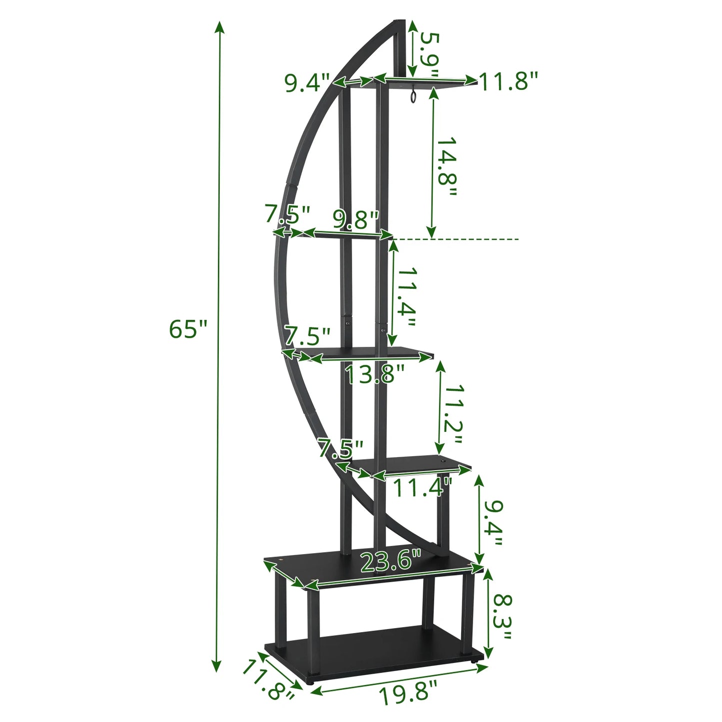 Artisasset Ironwood Half Moon Plant Stand for Garden and Patio