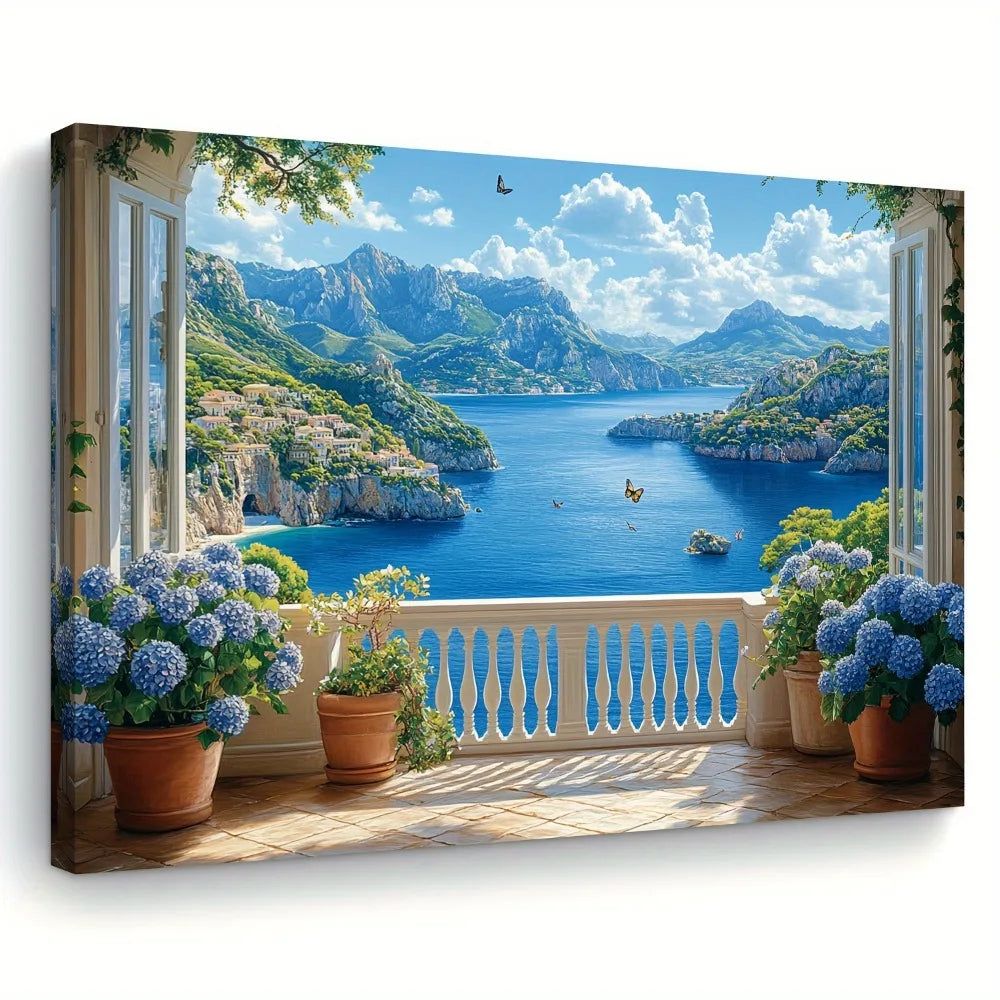 1.5 Inch Coastal Balcony Ocean View Scenic Decor For Home