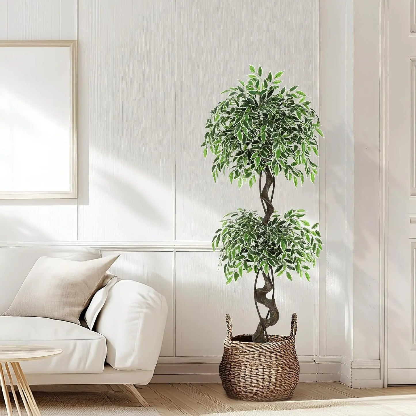 HiMISS Artificial Ficus Tree Indoor Outdoor Decor Moss