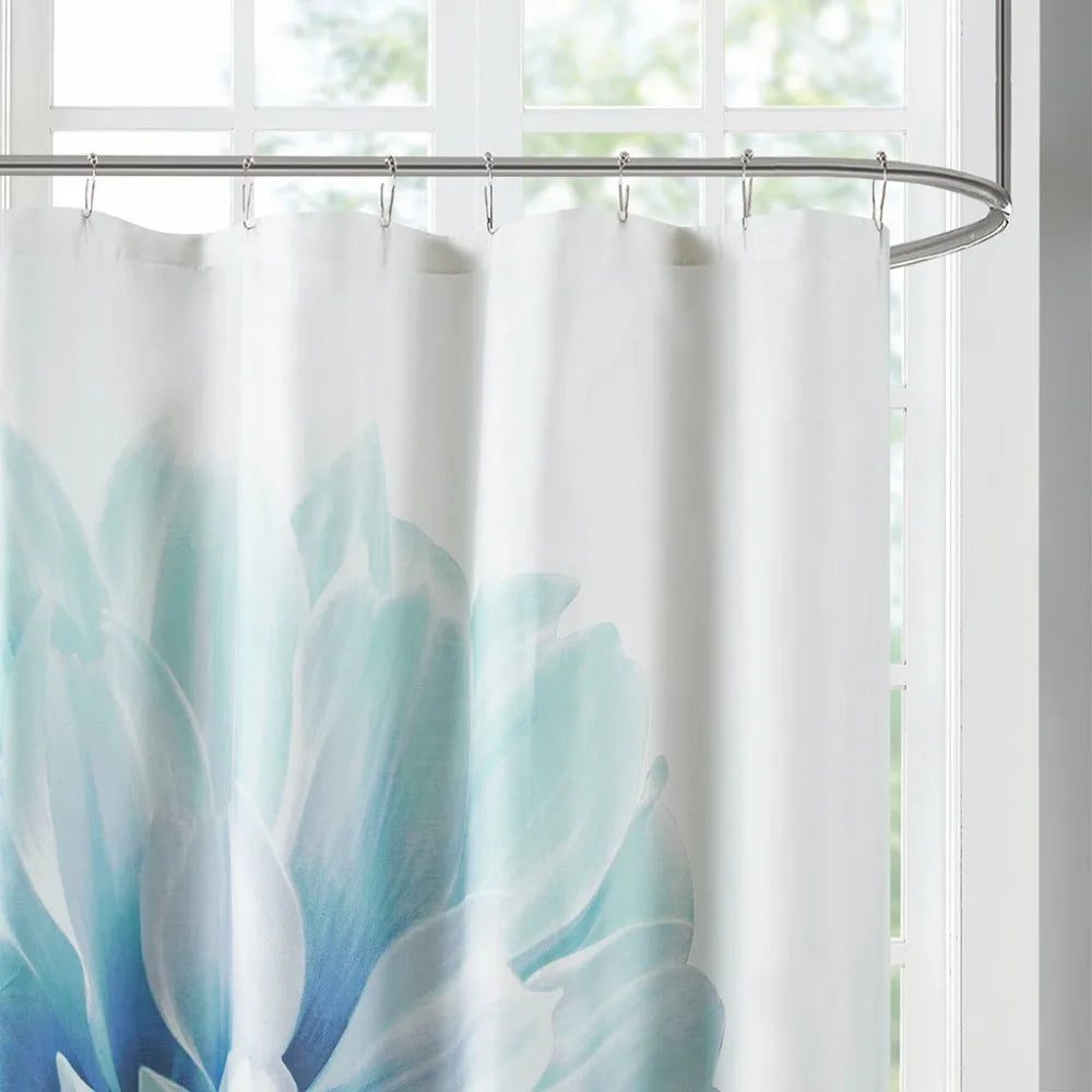 Floral Printed Cotton Shower Curtain for Elegant Bathrooms
