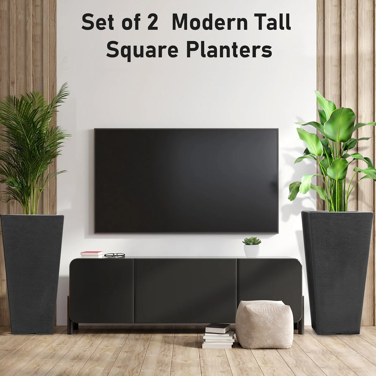 Twenty Two Point Six Inch Square Plastic Plant Pots