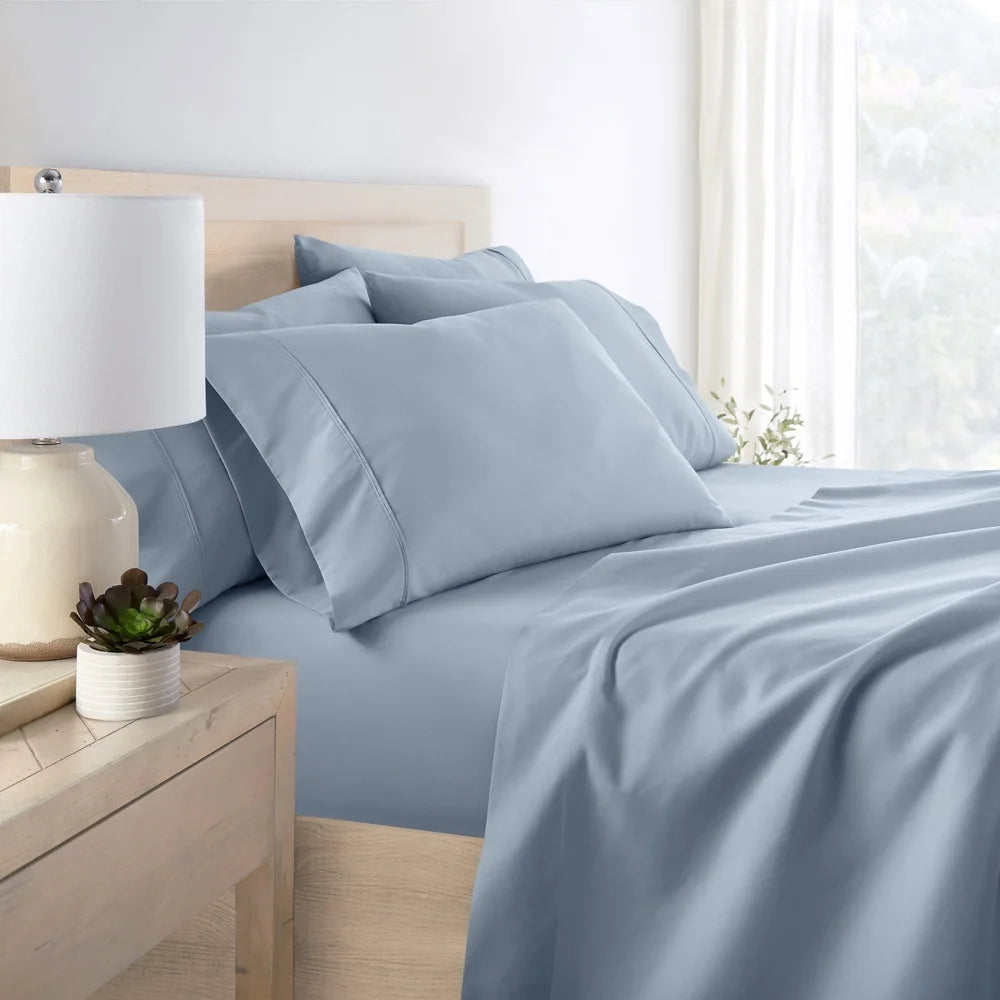 Queen Microfiber 6 Piece Set Hypoallergenic Deep Pocket