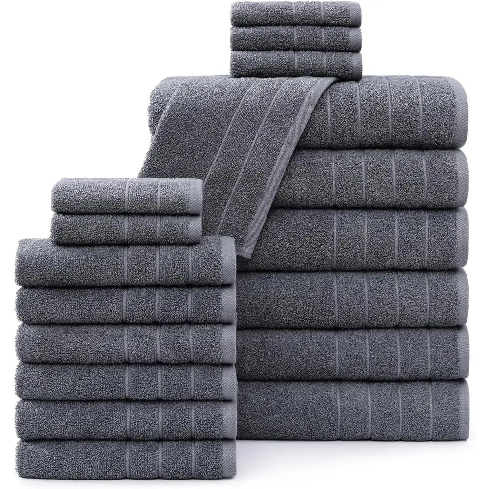 Ultra Soft Cotton Bath Towel Set 18 Piece Quick Dry Gift