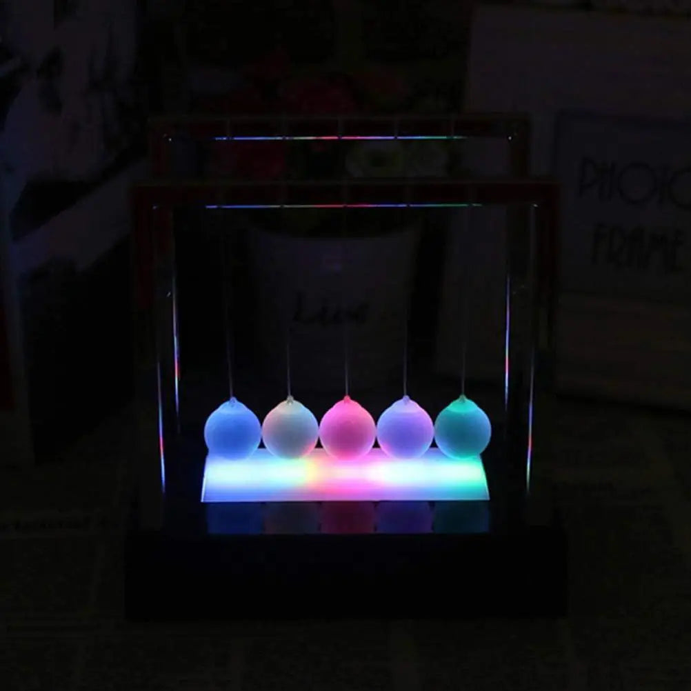 Newtons LED Light Up Swing Ball For Science Kids Desk Decor