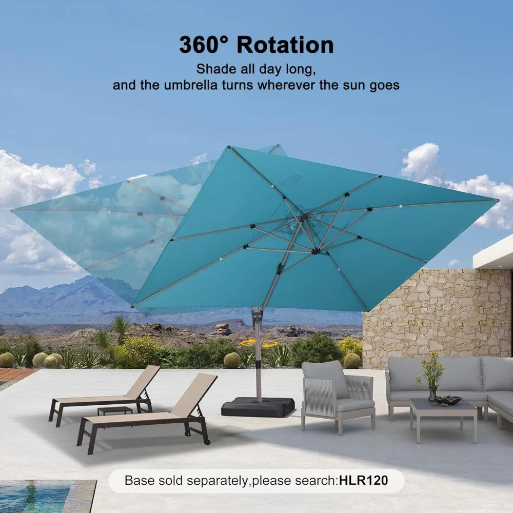 Patio Cantilever Umbrella Aluminum Offset Champagne Frame