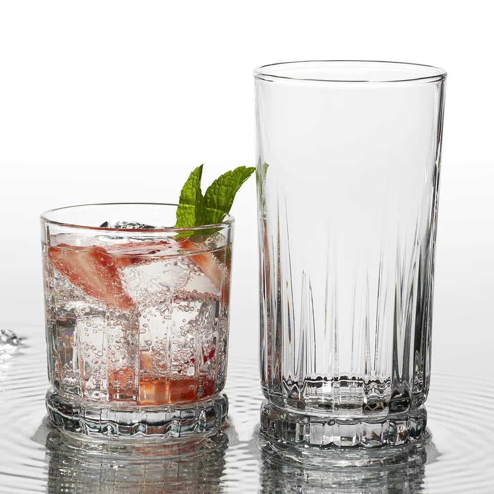 12 Piece Glass Set Rocks and Tea Glasses Dishwasher Safe