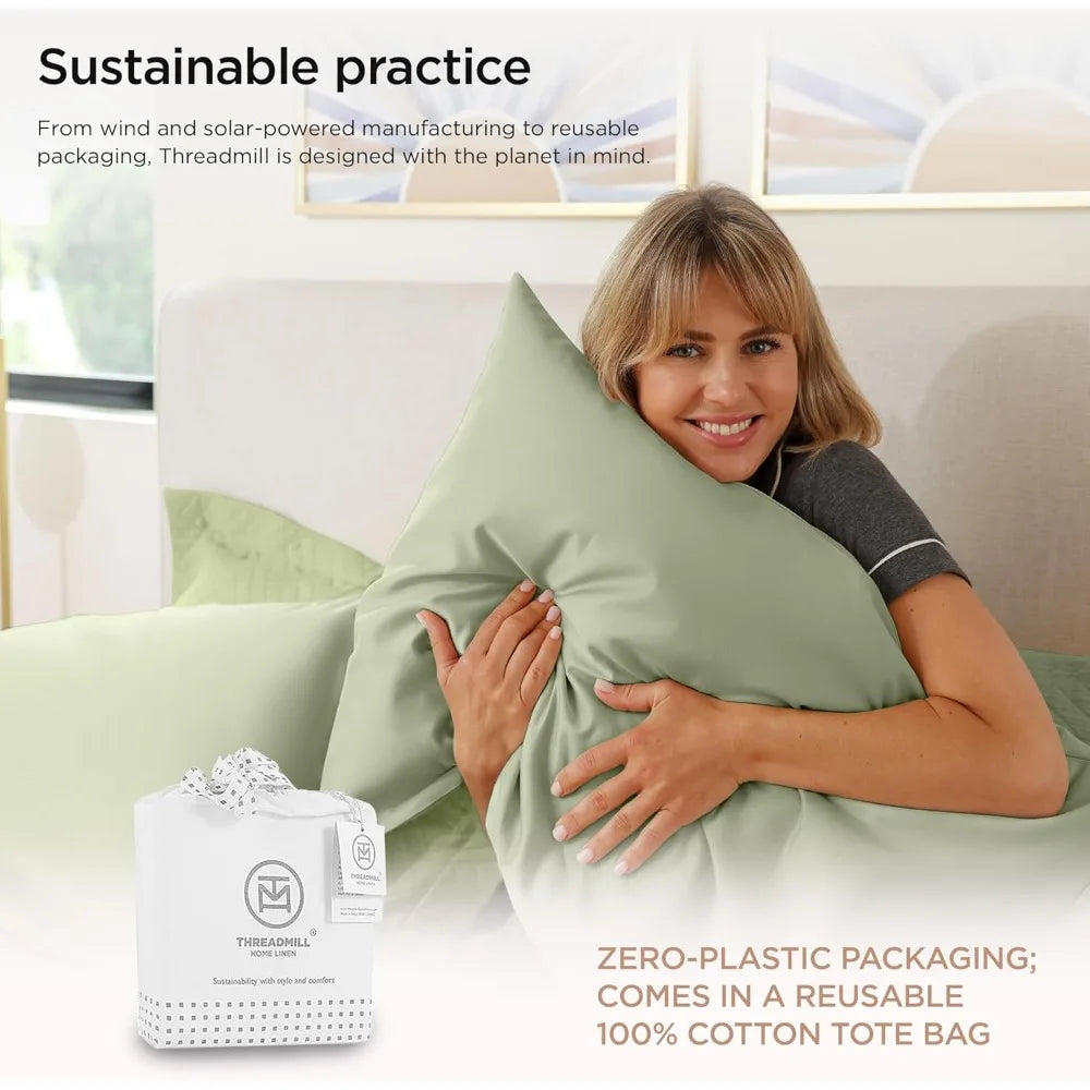 Supima Cotton King Sheets 4 Piece Sage Green Deep Pocket