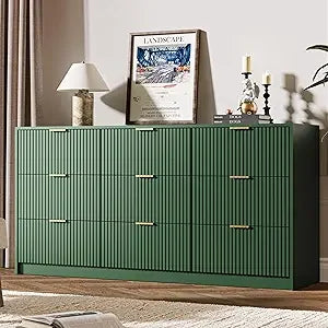 Black Dresser 9 Drawer Modern Chest for Bedroom Living Room