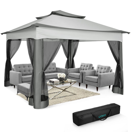 12x12 Pop Up Gazebo With Mosquito Netting Carry Bag