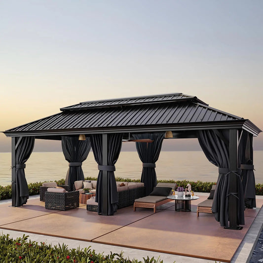 12x20 Premium Hardtop Gazebo With Galvanized Steel Roof