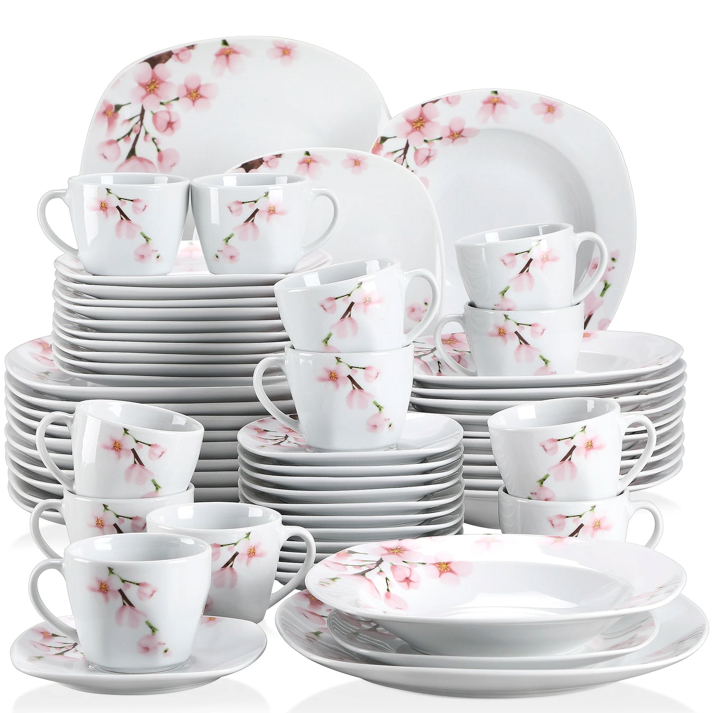 Malacas Annie Porcelain Dinnerware Set Plates Cups Saucers