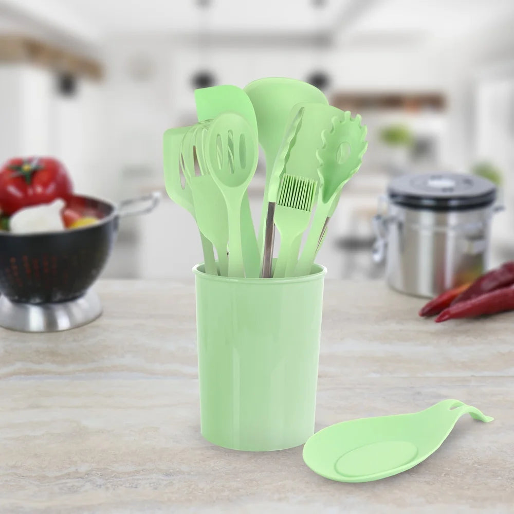 12 Piece Silicone Utensils Set Food Grade Heat Resistant