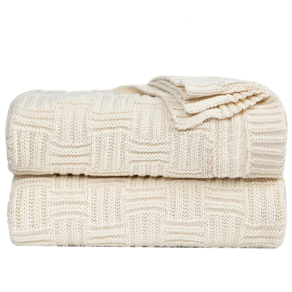 Soft Cotton Knitted Decorative Throw Blanket 50x60 Couch
