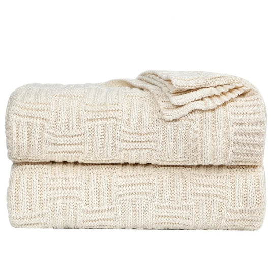 Soft Cotton Knitted Decorative Throw Blanket 50x60 Couch