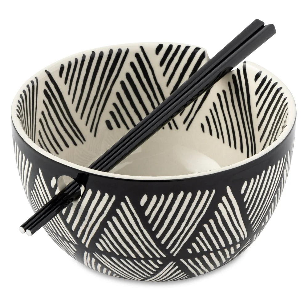 DUTRIEUX 2 Pack Ramen Bowls Set Ceramic With Chopsticks