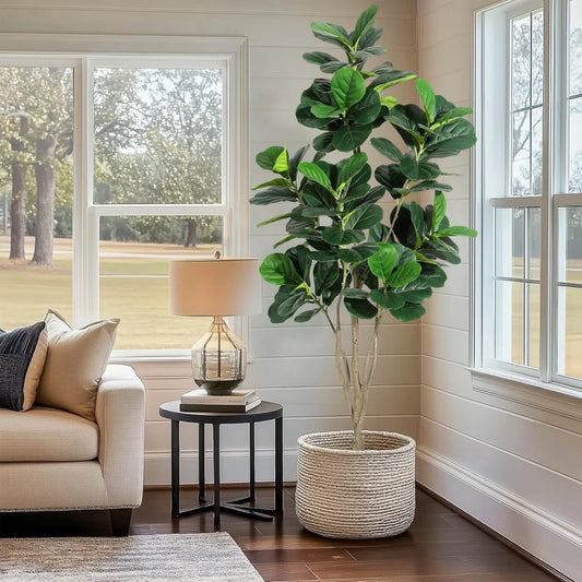 HiMISSCN Faux Fiddle Leaf Fig Tree For Home Decor Indoor