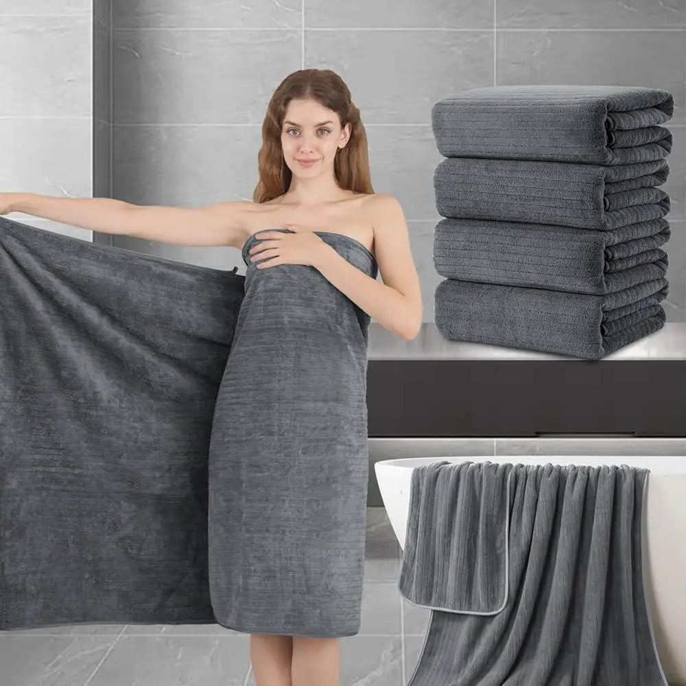 Extra Large Bath Towel Set 4 Ultra Soft Microfiber Towels