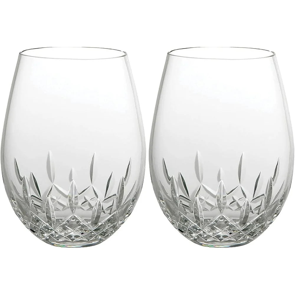 Lead Crystal Lismore Nouveau Red Wine Glass Set Of 2 Boxed