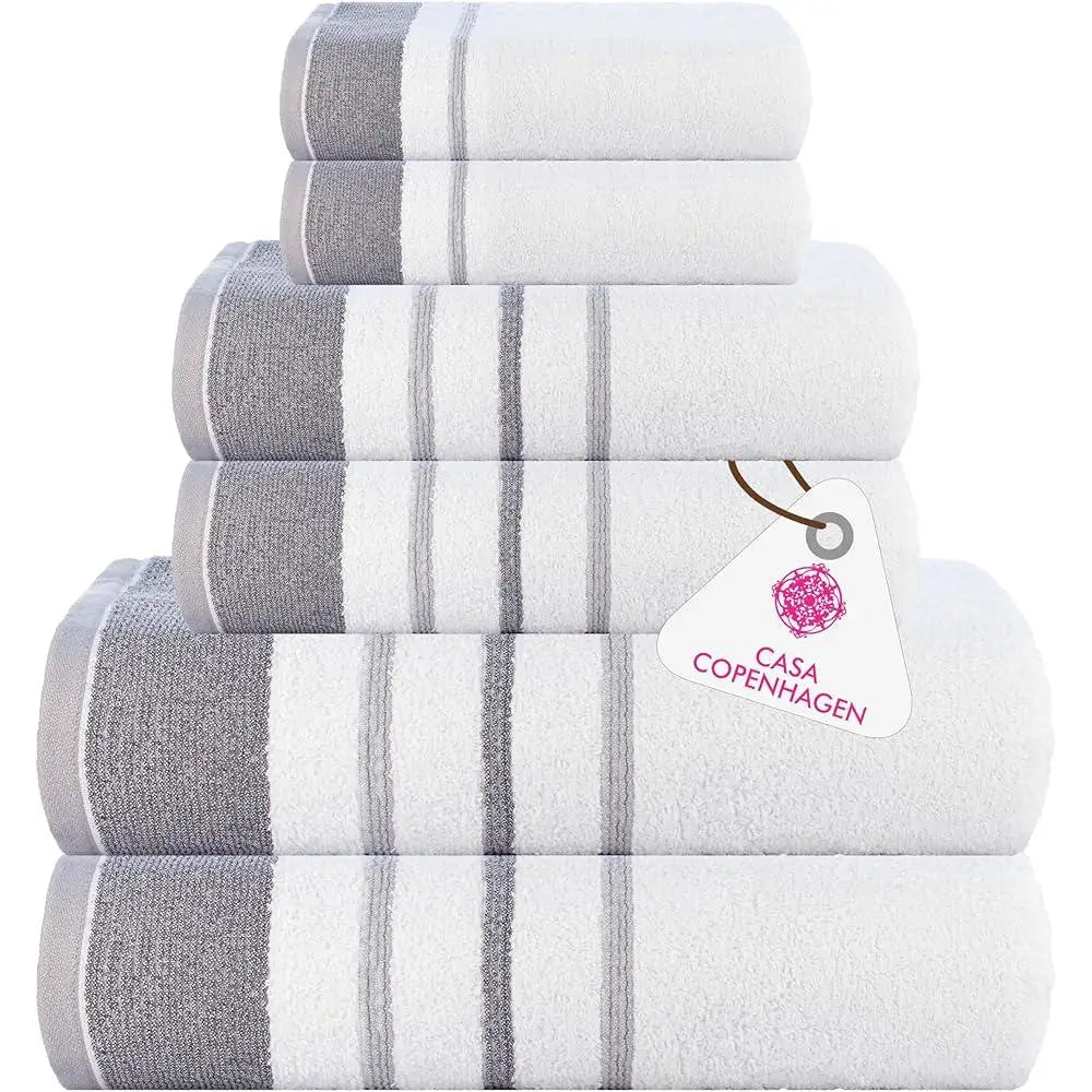 6 Pieces Cotton Towel Set Super Absorbent Bath Towels