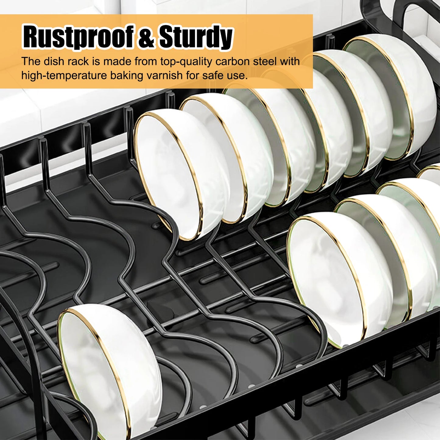 2 Tier Stainless Steel Dish Rack For Kitchen Counter
