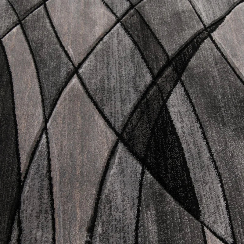 Hand Carved Abstract Area Rug Polypropylene Fade Resistant