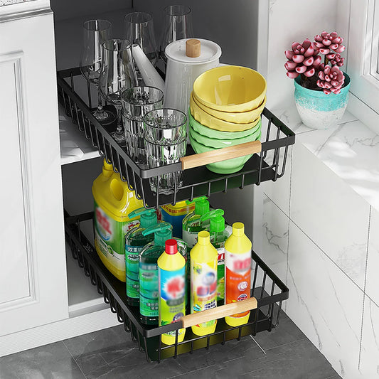 2 Pack No Drill Pull Out Cabinet Organizer Spice Rack