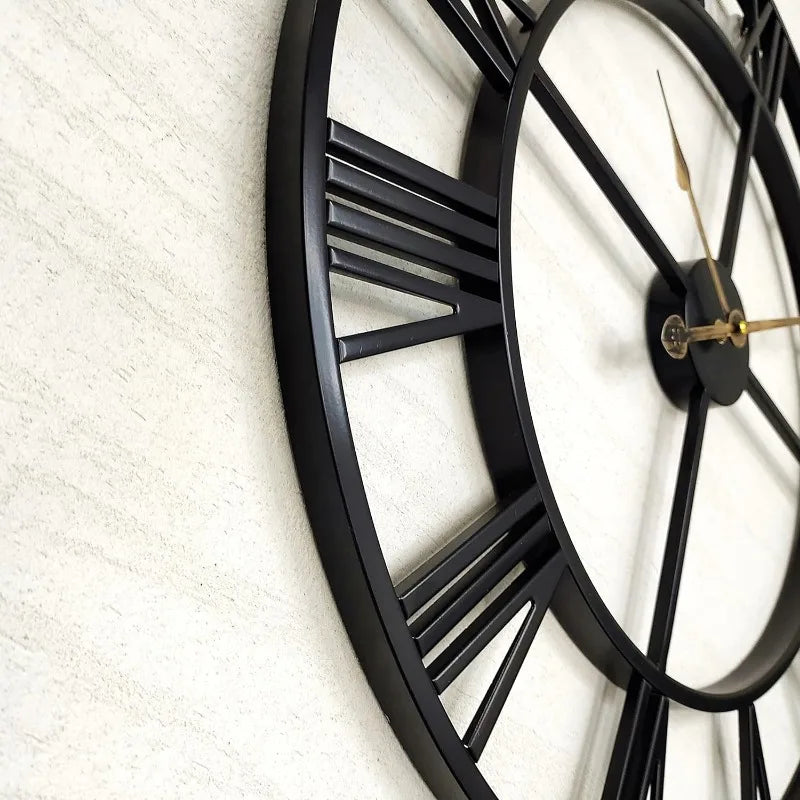 Large Wall Clock 20 Inch Roman Numeral Analog Living Room