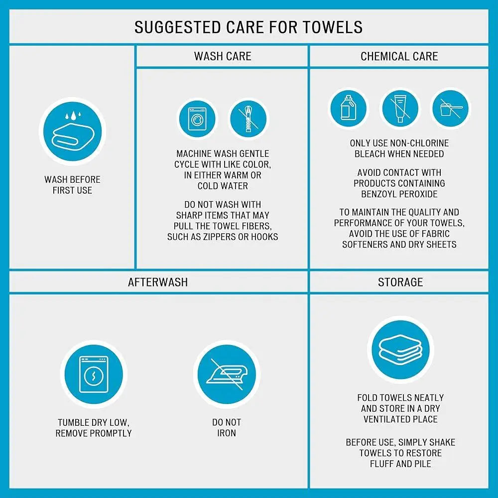 Luxury Turkish Cotton Towel Set 6 Piece 600GSM Ultra Soft