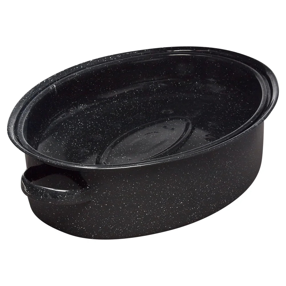 18 Inch Covered Oval Roaster Nonstick Pan Even Heating