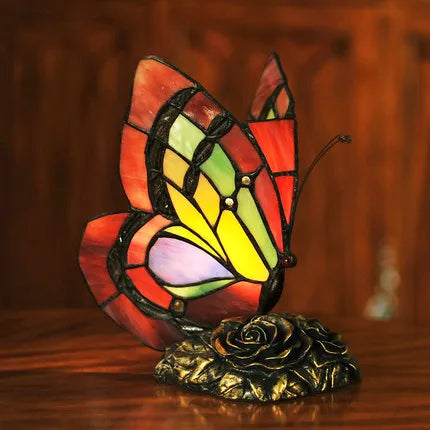 Tiffany Style Stained Glass Butterfly Table Lamp for Elegant Home Decor