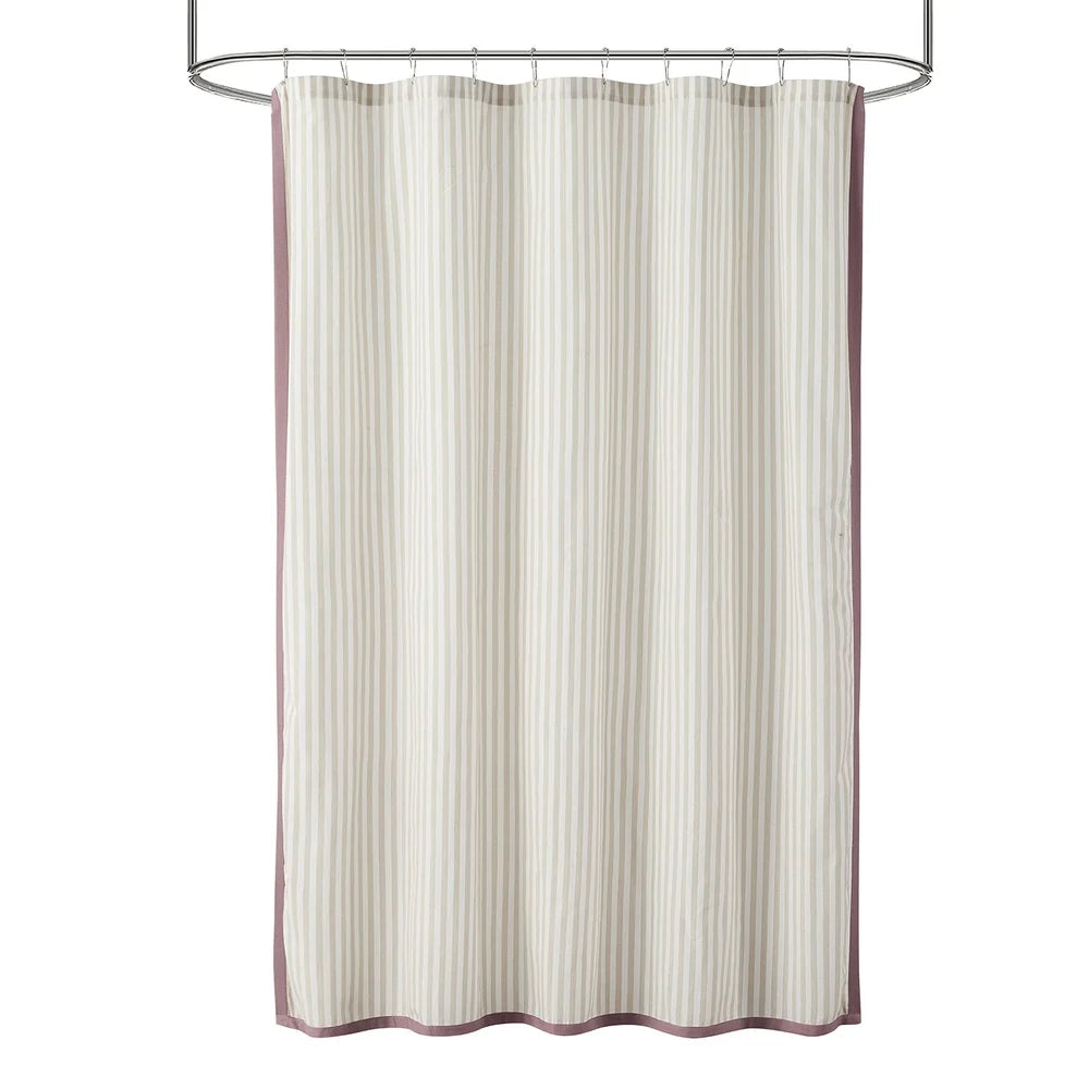 Stripe Shower Curtain 72x72 Cotton Polyester Rose Pink