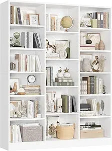 DAFIFY Triple Wide Bookshelf 6 Tier Modern Bookcase