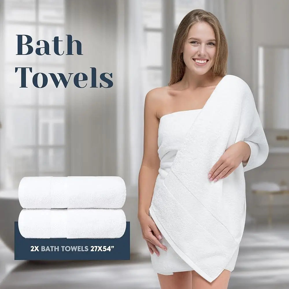 Luxury 8 Piece Turkish Cotton Bath Towel Set Fast Drying