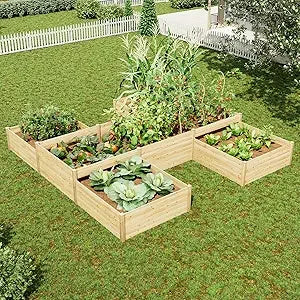 Jocisland H-Shaped Raised Garden Bed for Easy Planting