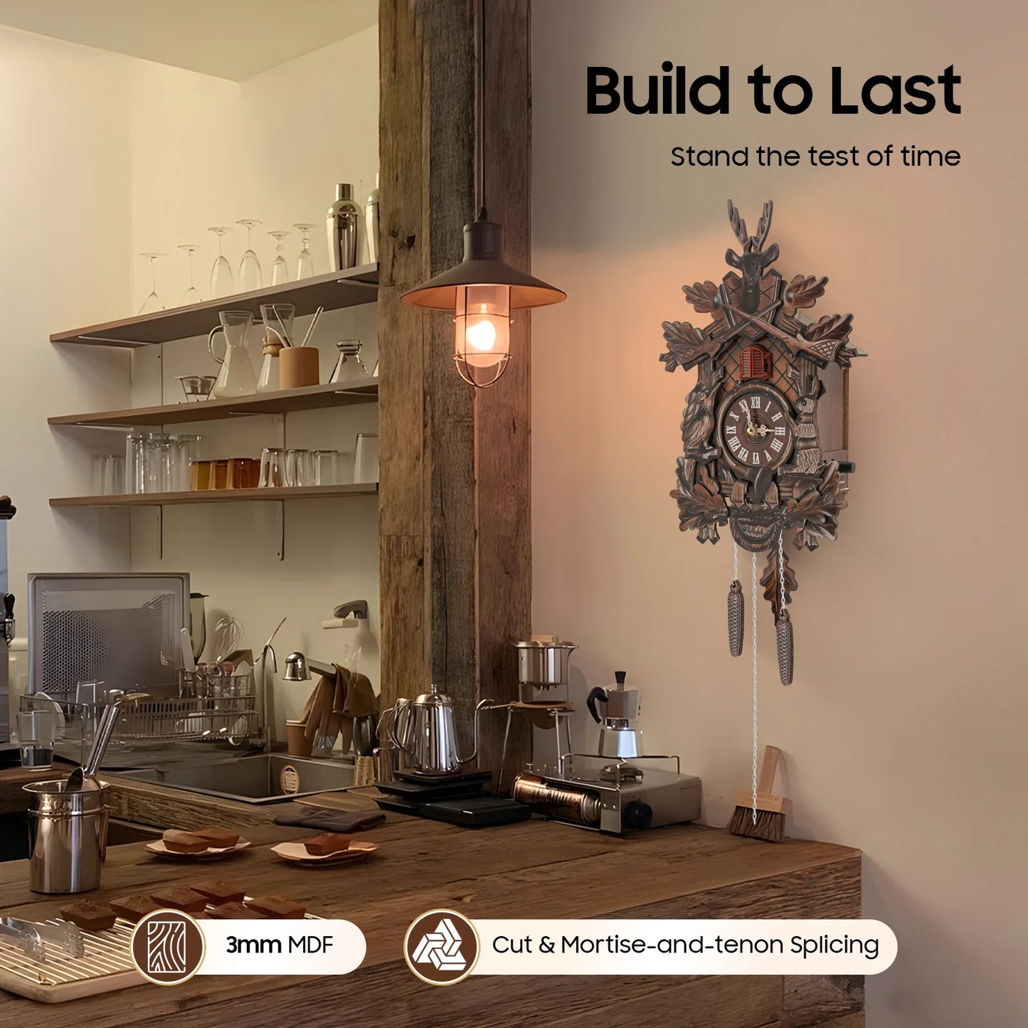 Traditional Black Forest Wall Cuckoo Clock for Living Room