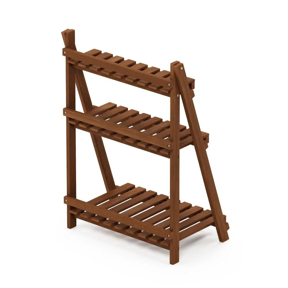 3 Tier Outdoor Flower Rack Meranti Wood Teak Oil Treated
