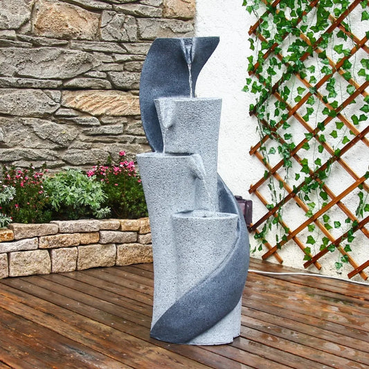 Waterfall Fountain Outdoor Garden S Shaped Water Feature