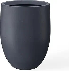 Modern Snow White Concrete Tall Planter with Drainage Hole
