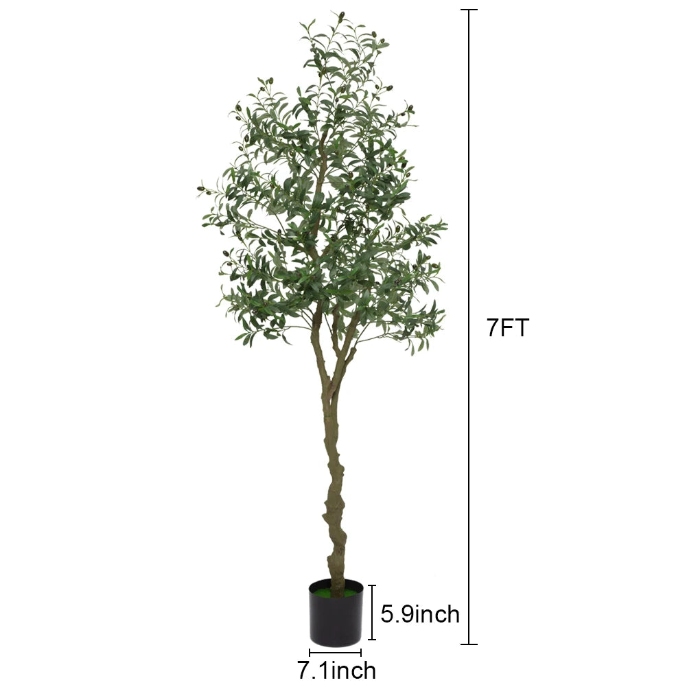 HiMISSCN Artificial Olive Tree Indoor Outdoor Potted Plant