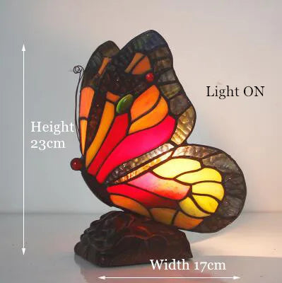 Tiffany Style Stained Glass Butterfly Table Lamp for Elegant Home Decor