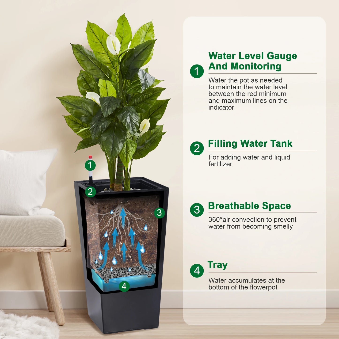Hign-concerned Planters Outdoor Indoor Pots With Drainage