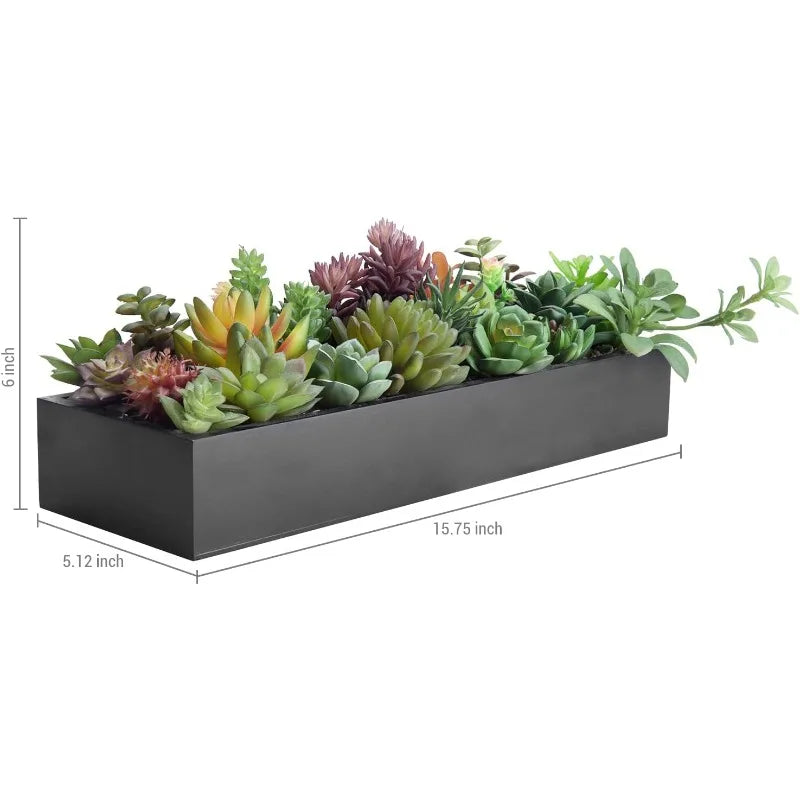 15.75 Inch Artificial Succulent Centerpiece in Black Planter