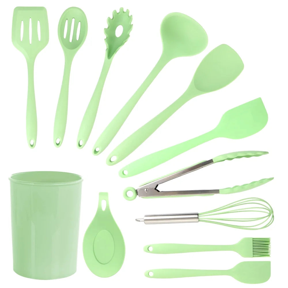 12 Piece Silicone Utensils Set Food Grade Heat Resistant