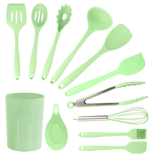 12 Piece Silicone Utensils Set Food Grade Heat Resistant