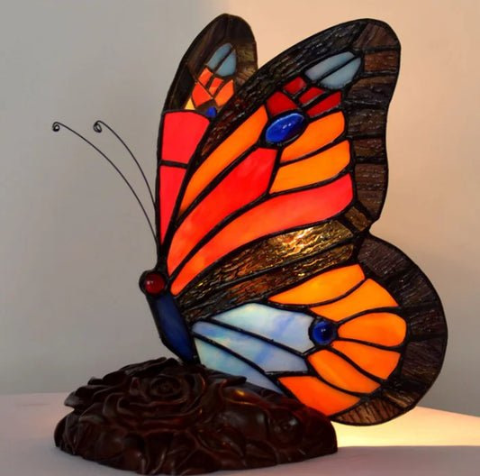 Tiffany Style Stained Glass Butterfly Table Lamp for Elegant Home Decor