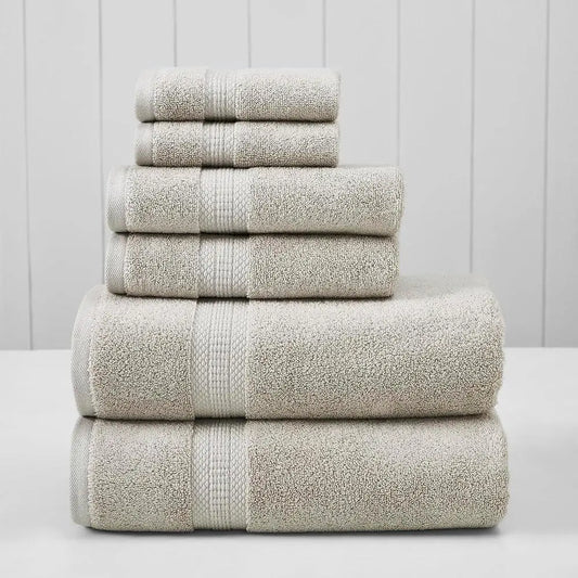 6 Piece Ultra Soft Rayon Bamboo Cotton Towel Set Absorbent