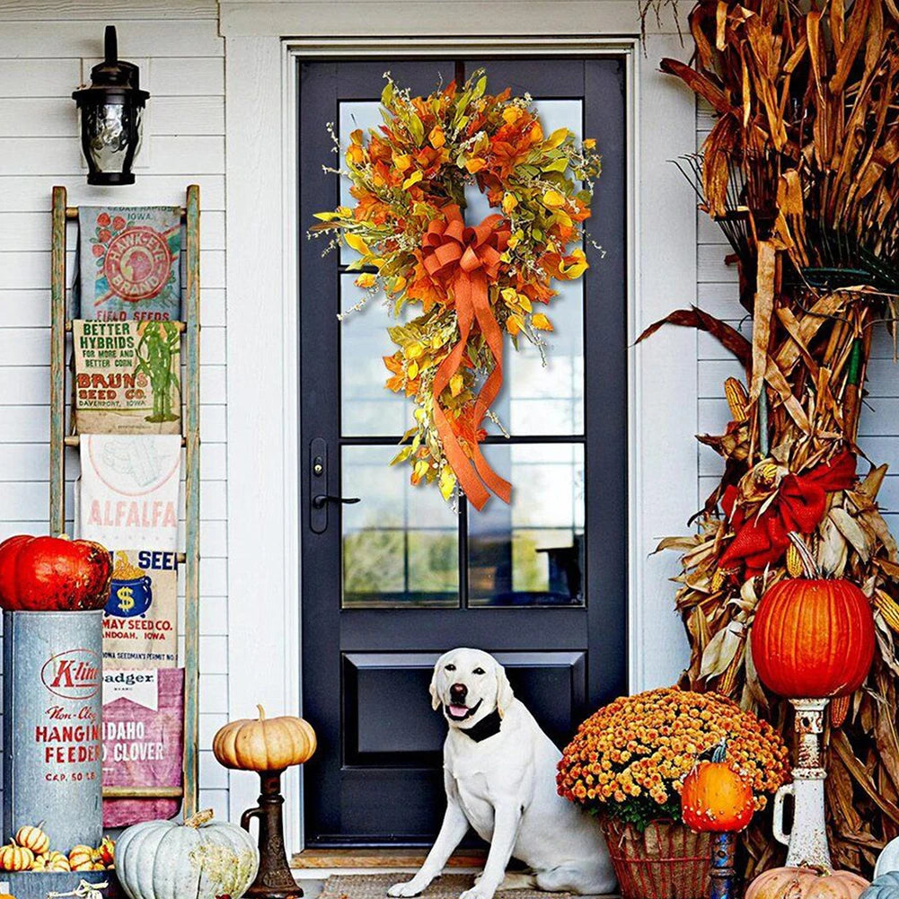 Thanksgiving Farmhouse Maple Leaf Wreath For Home Decor